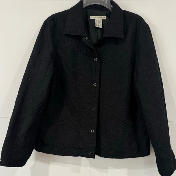 Requirements Women's Lightweight Lined Embroidered Coat Jacket. Black. Size XL - Picture 3 of 11